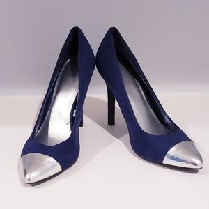 Mossimo Blue Suede Pumps, Size 8